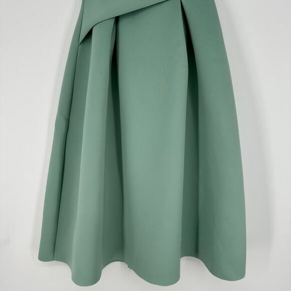 ASOS Design Wrap Bodice Bandeau Prom Formal Midi Scuba Dress Frosty Sage 4 - Picture 3 of 10